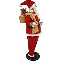 Fraser Hill Farm 58" Dancing Santa w/ Toy Sack Teddy Christmas Decor