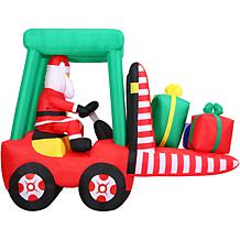 Fraser Hill Farm 6 ft. Pre-Lit Inflatable Santa in Fork Lift