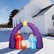Fraser Hill Farm 7 Ft. Pre-Lit Inflatable Nativity Scene