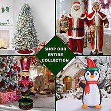 Fraser Hill Farm 7-Ft. Pre-Lit Inflatable Santa's Workshop