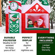 Fraser Hill Farm 7-Ft. Pre-Lit Inflatable Santa's Workshop