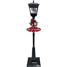 Fraser Hill Farm 71" Musical Street Lamp in Black with Snowman Scene