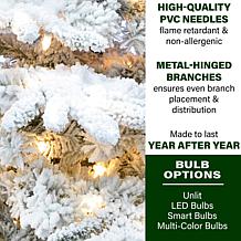 Fraser Hill Farm 7.5' Flocked Christmas Tree w/ Smart String Lighting