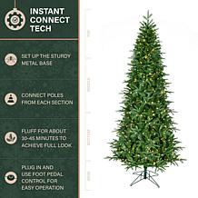 Fraser Hill Farm 7.5-Ft. Evergreen Estate Slim Pre-Lit Artificial C...