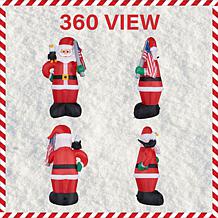 Fraser Hill Farm 8' Americana Santa w Eagle and Flag Lit Inflatable
