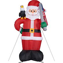 Fraser Hill Farm 8' Americana Santa w Eagle and Flag Lit Inflatable