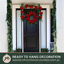 Fraser Hill Farm 9-Ft. Real Feel Foam Poinsettia Garland