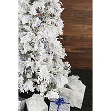 Fraser Hill Farms 10' Flocked Snowy Pine Tree - Multicolor