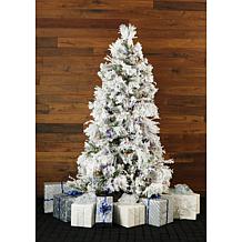 Fraser Hill Farms 6-1/2' Flocked Snowy Pine Tree - Multicolor