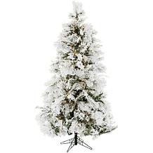 Fraser Hill Farms 6-1/2' Flocked Snowy Pine Tree - Multicolor