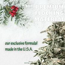 Fraser Hill Farms 9' Flocked Mountain Pine Tree - Smart Lights