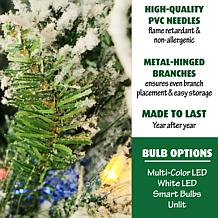 Fraser Hill Farms 9' Flocked Snowy Pine Tree - Multicolor