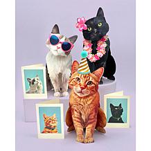 Freshcut Paper Set of 3 Pop-Up Pet Greeting Cards w/Accessories