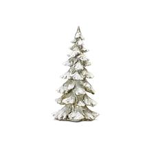 Frosted Pine Tree Decor with Silver Finish - 4-piece Set