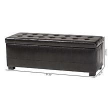 Full Leather Storage Bench Ottoman with Dimples