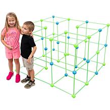 Funphix 154-piece Fort Set with 4 Sheets & Bag - Green/Blue