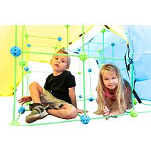 Funphix 154-piece Fort Set with 4 Sheets & Bag - Green/Blue