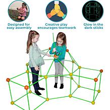 Funphix 154Pc Supersized Glow in Dark Fort Building Set Orange/Yellow
