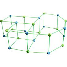 Funphix 154Pc Supersized GlowinDark Fort Building Set Blue/Green Balls