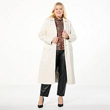 G by Giuliana Black Label Croco-Embossed Faux Leather Trench Coat