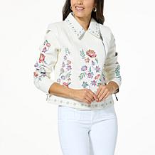 G by Giuliana Black Label Faux Leather Moto Jacket