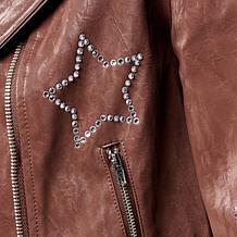 G by Giuliana Black Label Faux Leather Moto Jacket