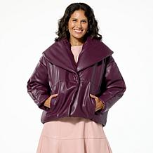 G by Giuliana Black Label Faux Leather Puffer Jacket