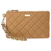 G by Giuliana Black Label Lamb Leather Quilted Clutch Wristlet