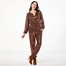 G by Giuliana Black Label Long Sleeve Jogger Jumpsuit