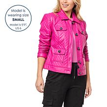 G by Giuliana Black Label Quilted Faux Leather Jacket