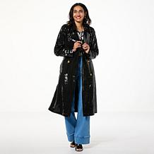 G by Giuliana Black Label Sequined Trench Coat