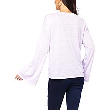 G by Giuliana Burnout Knit Bell-Sleeve Top