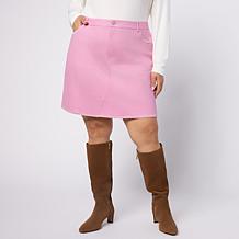 G by Giuliana Colored Twill Blanket Stitch Skirt