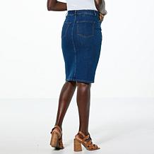 G by Giuliana EcoChic Denim Skirt with Front Slit