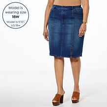 G by Giuliana EcoChic Denim Skirt with Front Slit