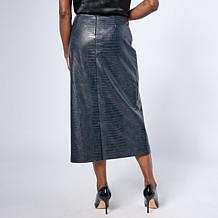 G by Giuliana Faux Croc Wrap Skirt