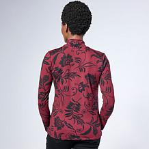 G by Giuliana G-Knit Printed Mock Neck Top