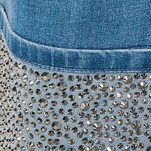 G by Giuliana G5 Denim Straight Leg Jean with Rhinestone Cuffs