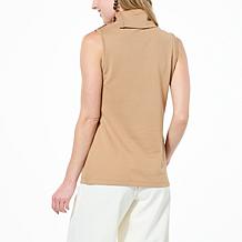 G by Giuliana Hacci Knit Convertible Turtleneck Tank