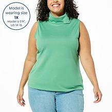 G by Giuliana Hacci Knit Convertible Turtleneck Tank