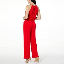 G by Giuliana Halter Neck Tie Belt Wide-Leg Jumpsuit