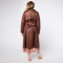 G by Giuliana Knit Faux Leather Trench Coat