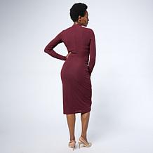 G by Giuliana Knit Front Drape Maxi Dress