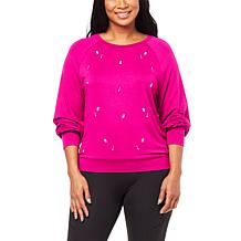 G by Giuliana LounGy Embroidered SoSoft French Terry Sweatshirt