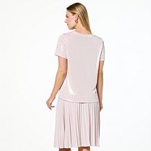 G by Giuliana Metallic Knit Crew-Neck Tee