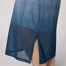 G by Giuliana Printed Denim-Like Mesh Dress