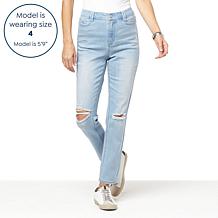 G by Giuliana Repreve® Denim Distressed Tapered-Leg Jean