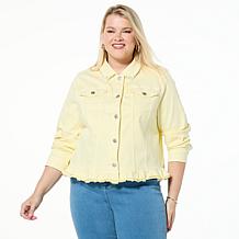 G by Giuliana Ruffle Bottom Denim Jacket