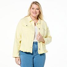 G by Giuliana Ruffle Bottom Denim Jacket