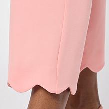 G by Giuliana Siena Knit Ponte Scallop Hem Cropped Pant